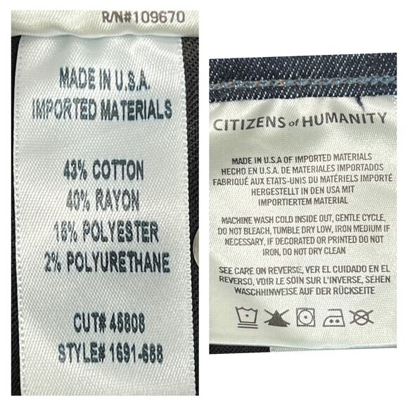 Citizens of Humanity Rocket Skinny Jeans 26" Pearl Studded Hem COH Punk Goth Emo - Picture 11 of 11